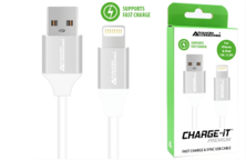 Cables AA CHARGE-IT Premium de 8 pines para dispositivos Lightning de Apple (1 metro) | Blanco
